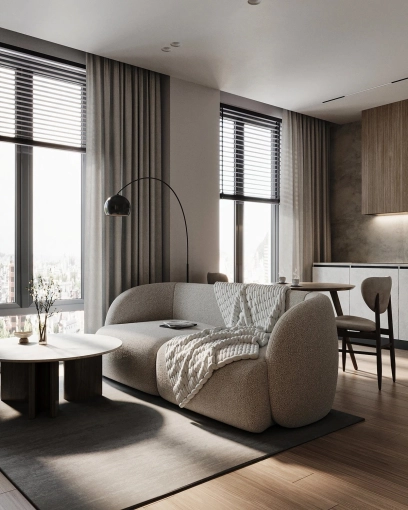 Minimalist, Contemporary, Flats / Apartments, Chic, Nature, Feng Shui, 3D ambiance