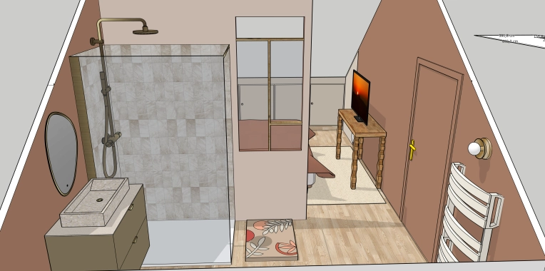 Contemporary, Bathroom, Chic, 3D ambiance