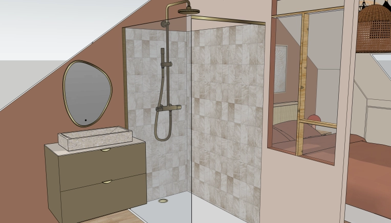 Minimalist, Contemporary, Bathroom, 3D ambiance