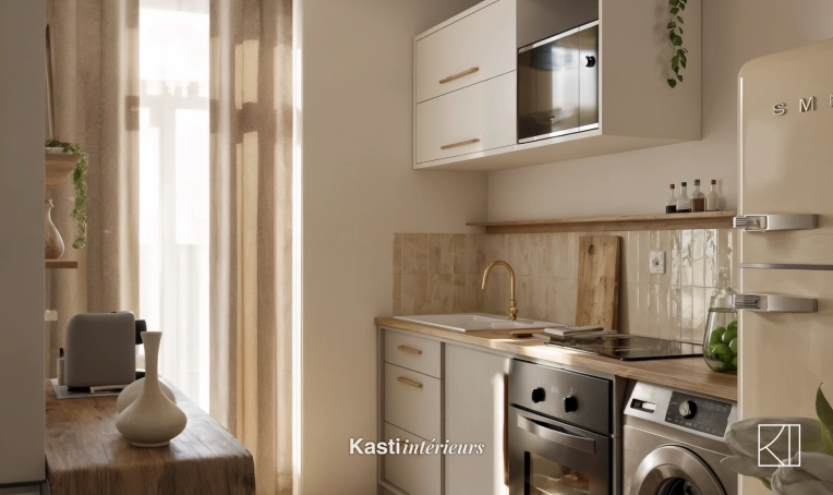 Minimalist, Contemporary, Scandinavian, Kitchen, Chic, Consultation Visit, Full Project, Shopping list, 3D ambiance, Plan, Renovation