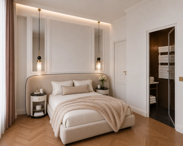 Contemporary, Flats / Apartments, Chic, Creation of exclusive furniture, 3D ambiance