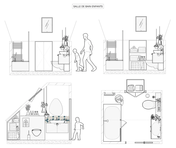 Contemporary, Bathroom, Full Project, Plan