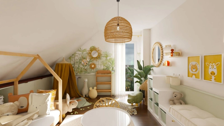Bohemian, Contemporary, Room, Full Project, 3D ambiance, Renovation