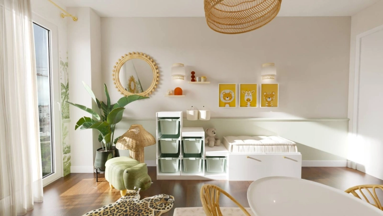 Contemporary, Room, Full Project, 3D ambiance, Renovation