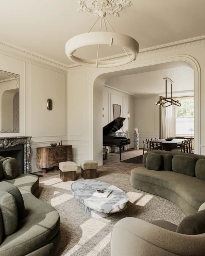 Contemporary, Chic, Living room, Full Project, Renovation