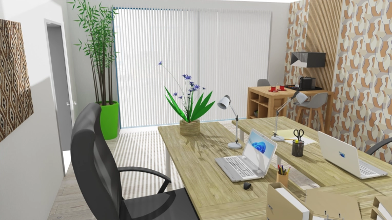 Contemporary, Commercial Buildings, Office, 3D ambiance
