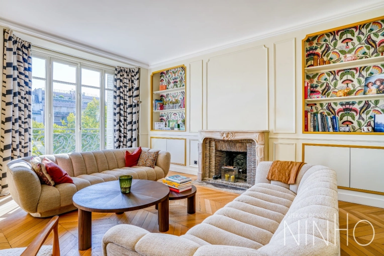 Contemporary, Chic, Living room, Consultation Visit, Full Project, Shopping list, 3D ambiance, Plan, Renovation