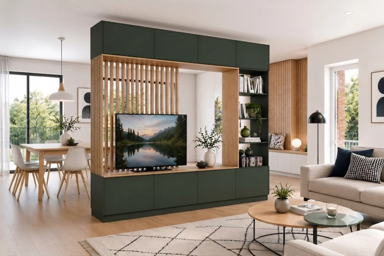 Home, Scandinavian, Nature, Creation of exclusive furniture, 3D ambiance, Plan
