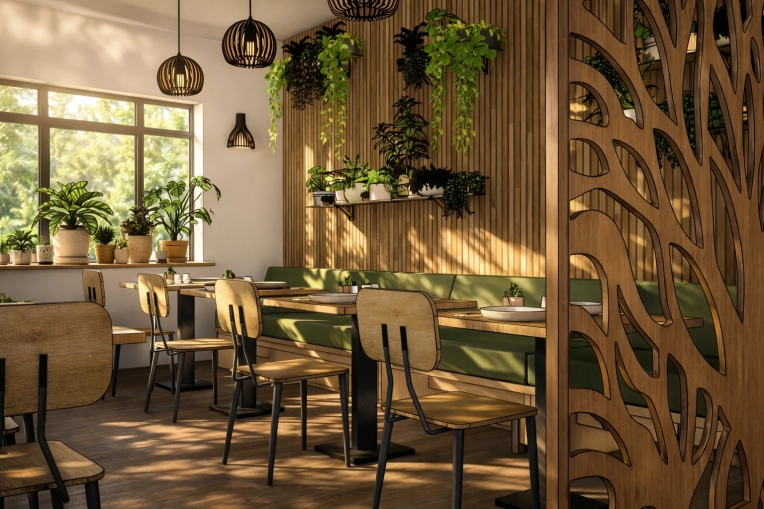 Contemporary, Buildings Open to the Public, Restaurant, Consultation Visit, Full Project, 3D ambiance, Plan, Renovation