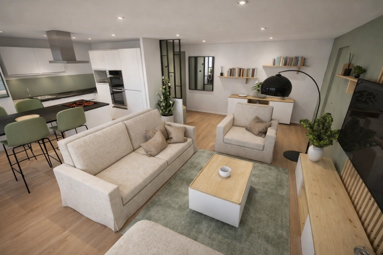 Minimalist, Contemporary, Nature, Living room, Renovation