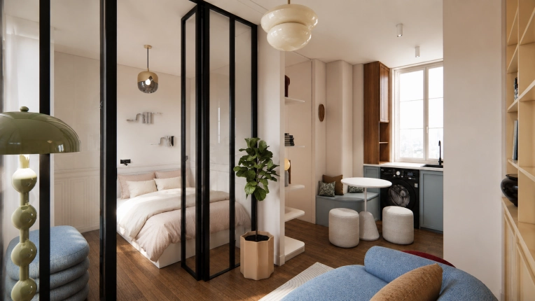 Minimalist, Contemporary, Tiny house, Full Project, Creation of exclusive furniture, Shopping list, 3D ambiance, Plan, Renovation
