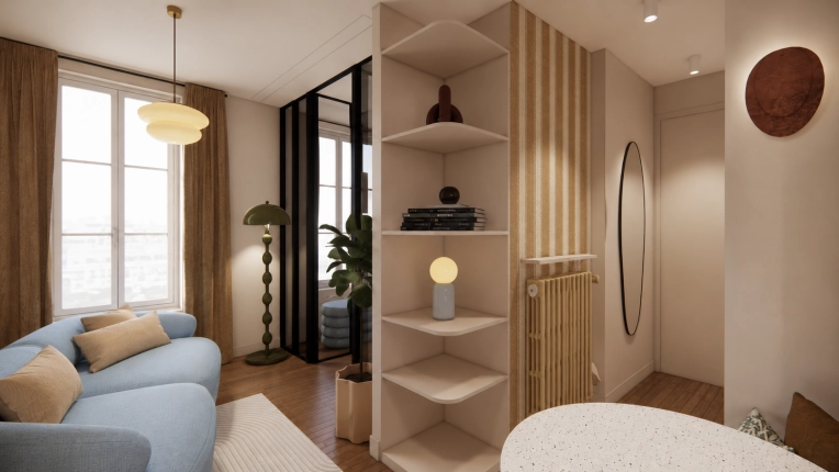 Minimalist, Contemporary, Tiny house, Full Project, Creation of exclusive furniture, Shopping list, 3D ambiance, Plan, Renovation