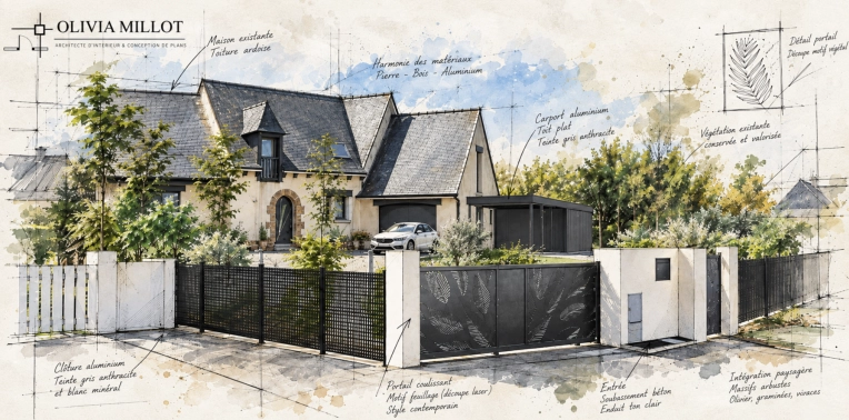 Contemporary, Outdoor/Garden, Chic, Nature, Full Project, 3D ambiance, Plan, Renovation