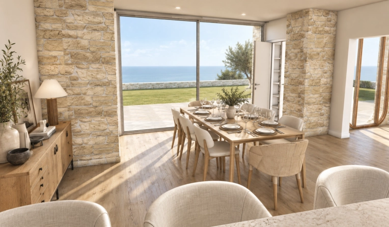 Rustic, Bohemian, Contemporary, Chic, Dining room, Full Project, 3D ambiance, Plan, Renovation