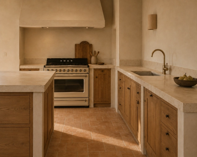 Rustic, Contemporary, Kitchen, Nature, Wabi-sabi, Consultation Visit, Full Project, Creation of exclusive furniture, 3D ambiance, Plan, Renovation