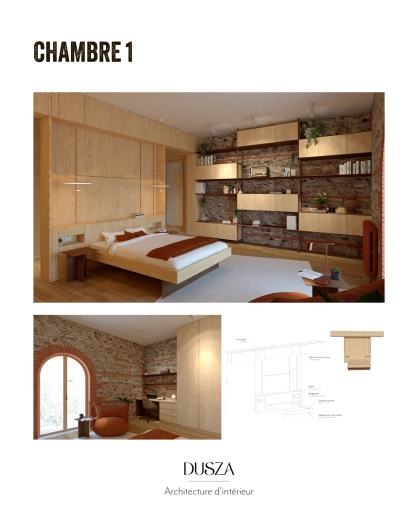Maison individuelle, Minimaliste, Projet complet, Création de meubles, 3D d'ambiance, Plan, Rénovation