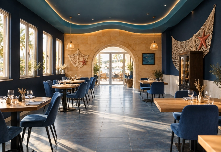 Contemporary, Restaurant, Chic, Nature, 3D ambiance, Renovation, Layout